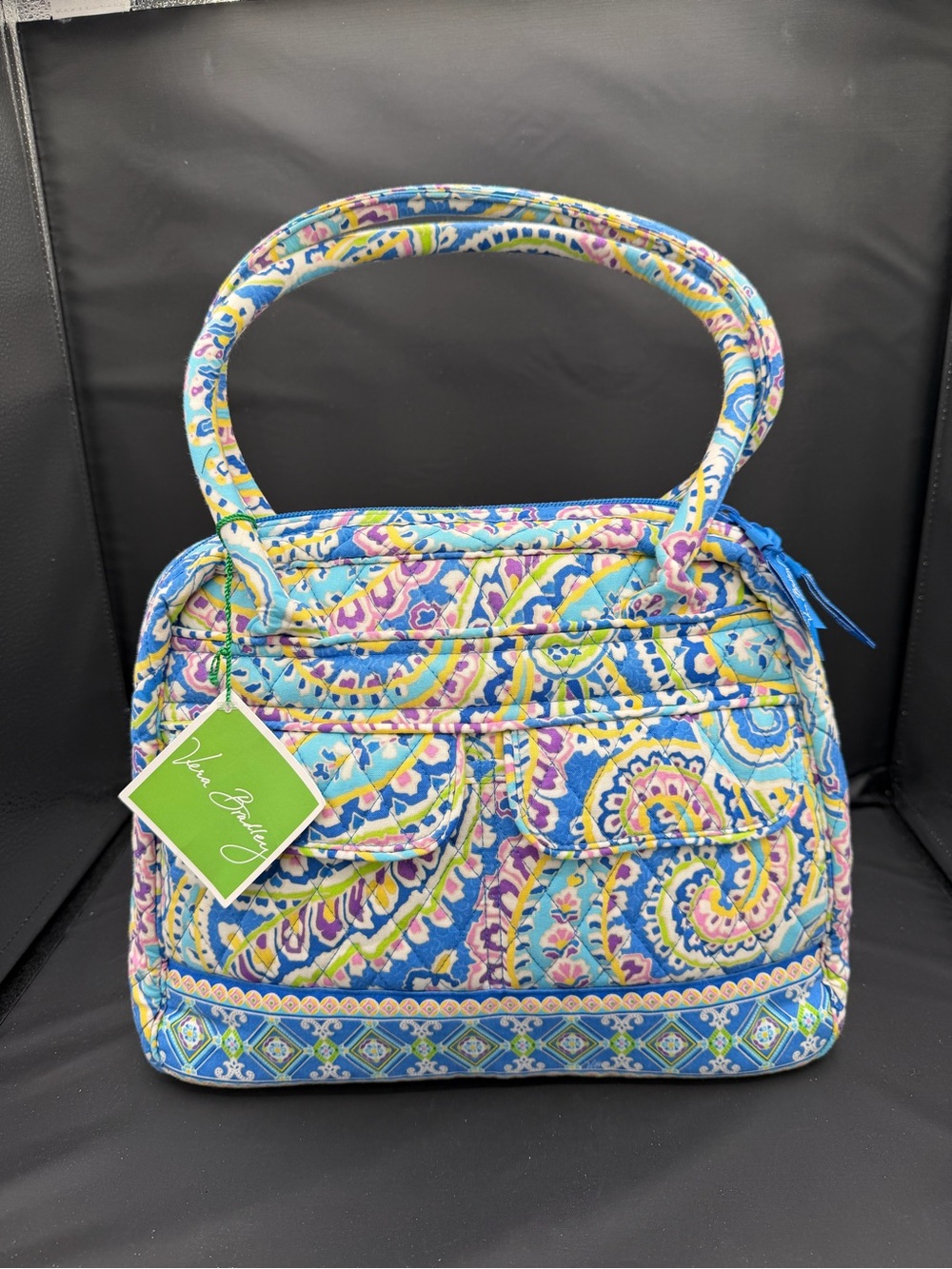 Vintage Retired Vera Bradley Bowler in Capri Blue
